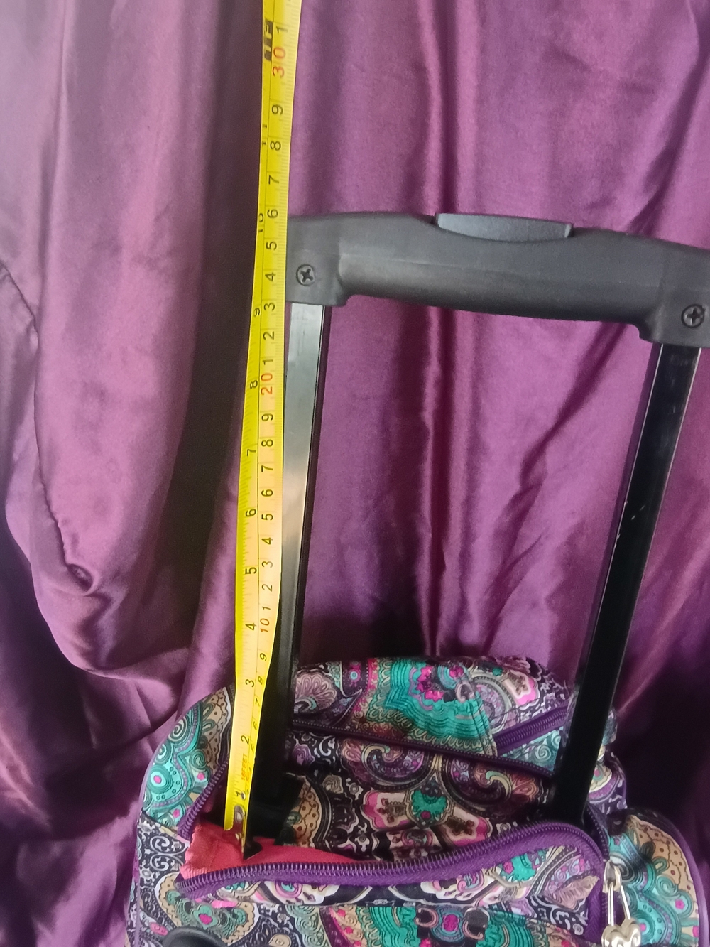 Kathy Van Zeeland Purple Paisley & Teal Roller Travel Tote💜🩵💜🩵 - Picture 13 of 15